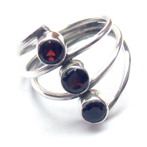 Bague en argent sterling 925 pour grenat, bijou fait à la main - Product Image 5