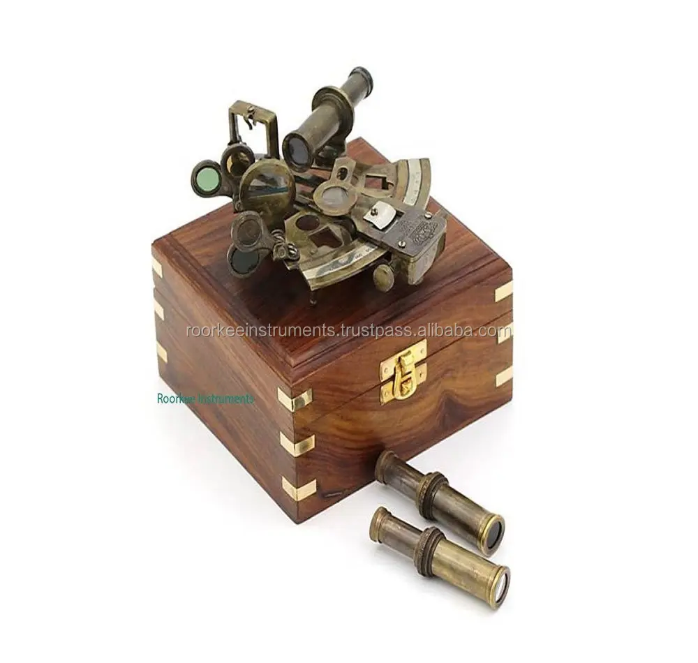 Nautical Decor-Sextant โบราณสำหรับนำทาง/ทะเลทองเหลือง Sextant เครื่องดนตรี