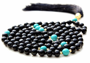 Collar de ónix negro hecho a mano, cuentas Mala, Piedras Naturales, piedra de cristal curativa, cadena de estilo religioso anudada a mano para regalos - Product Image 5