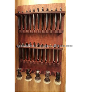 Soporte de afeitado de madera para brocha de afeitar, maquinilla de afeitar de barbero, soporte de maquinilla de afeitar recta - Product Image 1