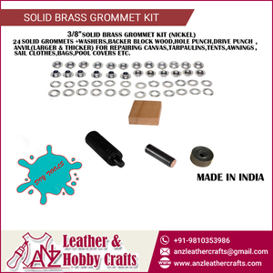 Solid Brass Grommet Kit with Installation Tool | Heavy Duty Eyelet Setter <b>Punch</b> Tool <b>Set</b> for Leather Canvas Tarpaulin DIY Repair - Product Image 1
