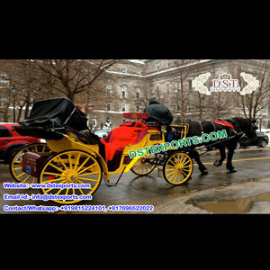 Chariots de mariage en forme de cheval tiré en anglais, landau de fabrication, Style Hollywood, landau victorien, pour mariage indien, Royal et victorien - Product Image 1