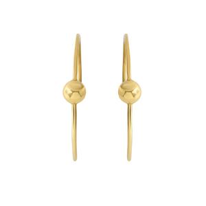 Boucles d'oreilles créoles unies en argent sterling 925 plaqué or de conception classique tendance à la mode et pour les cadeaux de fêtes de mariage - Product Image 2