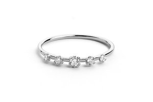 CZ Diamant Pierre Mariage Éternité Vermeil Anneaux Romantique Ton Argent Plaqué Rhodium pour les Fêtes - Product Image 2
