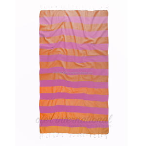 Serviette Double Peshtemal 100% Coton, 100x180cm PEST106-PINK ORANGE Rainbow Collection Turkiye - Product Image 1