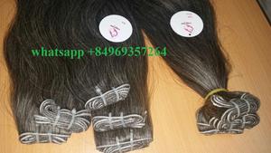 Dei capelli di Remy 100 estensioni dei capelli umani di prezzi, a buon mercato Vietnam virgin dei capelli di trama, doppio disegnata grigio di tessitura dei capelli umani - Product Image 5