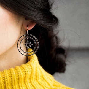 Pendientes colgantes de forma hueca con diseño de Estrella del Norte Theia, joyería de plata de ley 925 hecha a mano al por mayor turca - Product Image 2