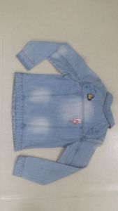 Bangladesh Stock Vêtements Marque originale Étiquettes Fille Enfants Manches Longues Denim Coton Bouton Avant Couverture Réversible - Product Image 4