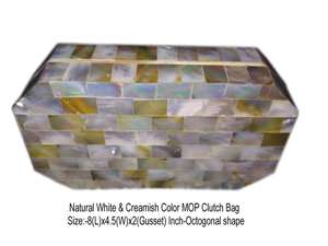 Vintage Ethnic Elegant Women's Metal Purse <b>Bag</b> Mother of Pearl (MOP) and Geometric <b>Box</b> <b>Clutch</b> Pattern for Party - Product Image 6