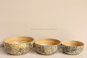 Red Circle Eggshell Bamboo Bowl Made in Vietnam - Product Image 2