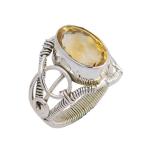 Nueva venta al por mayor 925 plata esterlina piedra preciosa anillo Vintage hermosa joyería de plata de lujo eternidad Vermeil anillos fabricante - Product Image 1