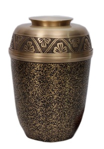 Urna de cremación europea de latón macizo, urna de cremación de metal brillante negra para urnas de entierro de cenizas humanas para cremación - Product Image 3