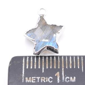 Labradorita de 14 a 16 mm con forma de estrella y bailarina, colgante plateado para la creación de joyas - Product Image 3
