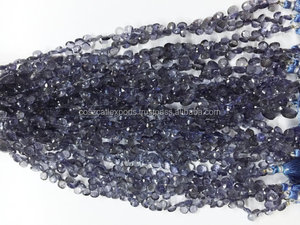 ลูกปัดหินรูปลูกแพร์ของ Iolite ขนาด5x7ถึง5X6มม. ลูกปัดหินขนาด10นิ้ว - Product Image 3