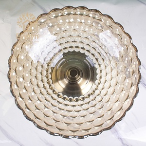 حفل زفاف جديد نمط الفاكهة الزخرفية تخدم صينية البرونزية مقبض تخدم صينية مع حامل معدني - Product Image 3