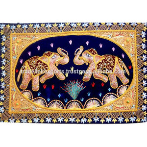 Luxury Handmade Zari Embroidery <b>Wall</b> Hanging Resin Fabric Jewel Decor Waterproof Indian Inspired Home Room Gift Ideas - Product Image 2