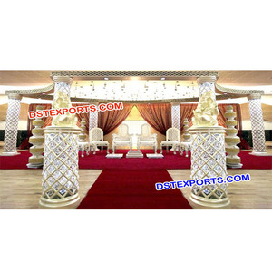 Exclusive Fiber Crystal <b>Wedding</b> Mandap Crystal Decorated Mandap Manufacturer Fiber Crystals Hanging Mandap for Sale CALIFORNIA - Product Image 1