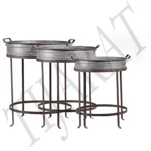 GALVANIZED TRAY TABLE / BUTLER TABLE / SIDE TABLE