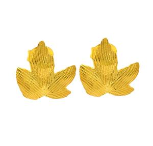 Pendientes de Botón Hechos a Mano con Forma de Flor Preciosa, Chapados en Oro Fino, Plata de Ley 925, Estilo Vintage Minimalista para Compromiso o Boda - Product Image 1