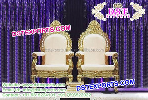 Sillas de trono de recepción de boda con estilo, sillas de boda indias Raj Mahal, sillas de madera Mandap a precio de fábrica, eventos de Malasia - Product Image 3