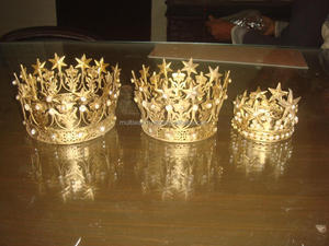 Couronne de gâteau en métal ronde, couronne royale, décoration de fête de mariage ou d'anniversaire - Product Image 3