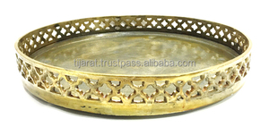 Nueva tendencia, forma de latón única, bandeja de exhibición de comida de Metal de lujo moderna, mesa, decoración del hogar, utensilios de cocina con logotipo personalizado - Product Image 4
