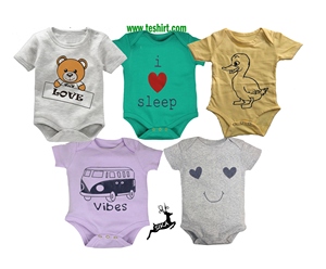 Conjunto de Peleles para Bebé Unisex, 100% Algodón Orgánico, Ecológico, Transpirable, Diseño Moderno, para Recién Nacidos, Niñas, Verano, India - Product Image 3