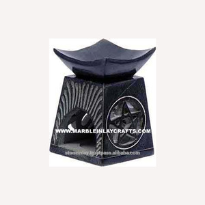 Handmade Soapstone Black Aroma <b>Oil</b> <b>Burner</b> - Product Image 1