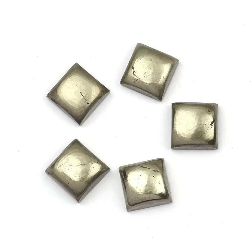 Natural Energy Healing Pyrite Jewelry Stone Square Shape Pyrite Loose Gemstone Cabochon Wholesale Pyrite Stone