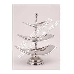 Soporte de pastel de Bodas de aluminio de 3 niveles plateado, soportes de exhibición de Metal para fiesta de boda en casa, herramientas decorativas para pasteles - Product Image 1