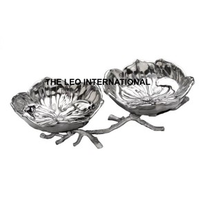 Color plata forma Irregular Diseño conjunto dos cuencos aluminio Metal alta calidad cuenco decorativo hecho a mano - Product Image 1
