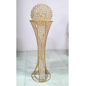 Centre de table de mariage en cristal or et argent scintillant, boule de cristal avec support, pièce maîtresse pour la maison et le mariage - Product Image 2