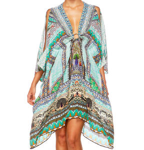 ฤดูร้อนตีโพลีเอสเตอร์ของผู้หญิงชายหาดสวมดิจิตอลพิมพ์โพลีเอสเตอร์ชายหาดชุด - Product Image 1