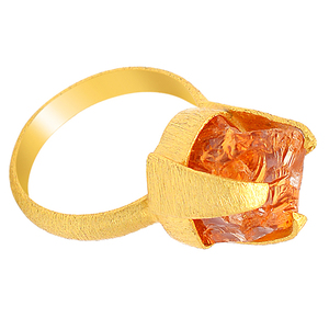 แหวนชุบทองสเตอร์ลิง925เนื้อหยาบของแท้สีเหลืองมะนาวทำด้วยมือเครื่องประดับแฮนด์เมดขายส่งผลิต Casa de Plata - Product Image 3