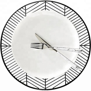 Charger <b>Plate</b> Dishes & <b>Plates</b> Home Hotel Restaurant Wedding Party Home <b>Black</b> Round Shape Tasting Dish Metal Iron 14.5" Dia - Product Image 3