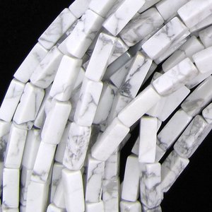 Haute qualité Rectangle perles blanc howlite perle cristal femmes collier bijoux carré pierre précieuse perle fabrication de bijoux suppler - Product Image 2