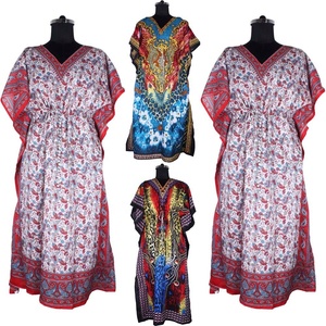 Multi Colored Beachwear Free <b>Size</b> Printed Long <b>Kaftans</b> - Product Image 2