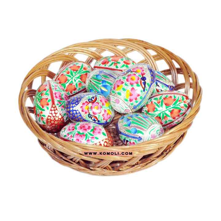 Com-four® 18x Huevos De Pascua Para Colgar - Huevos De Pascua Moteados En Bonitos Colores - Decoración Para El Arbusto De Pascua Y Primavera - 7 Cm (018 Piezas - Verde