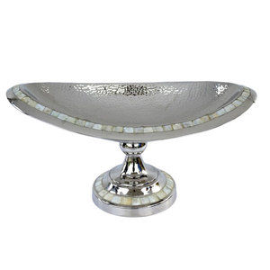Plato Redondo de Aluminio con Diseño de Nácar Martillado, También Sirve como Soporte para Tartas - Product Image 2