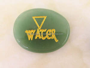 Colgante Gótico de Aventurina Verde Grabado a Mano, Cuarzo Ágata Tallado con Patrón de los 4 Elementos Curativos, Artesanía de Piedras Preciosas, Feng Shui - Product Image 3