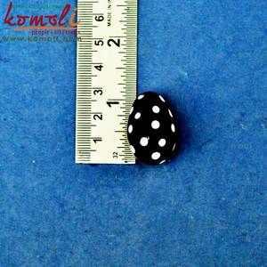 Canicas de cristal sopladas a mano, decoración de huevos de Pascua, lunares negros - Product Image 3