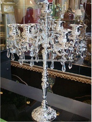 เชิงเทียนอะลูมิเนียมชุบทอง5แขนสำหรับวางในบ้านลายดอกไม้งานเลี้ยงอาหารค่ำที่เป็นทางการที่กลางโต๊ะโลหะวัสดุ - Product Image 4