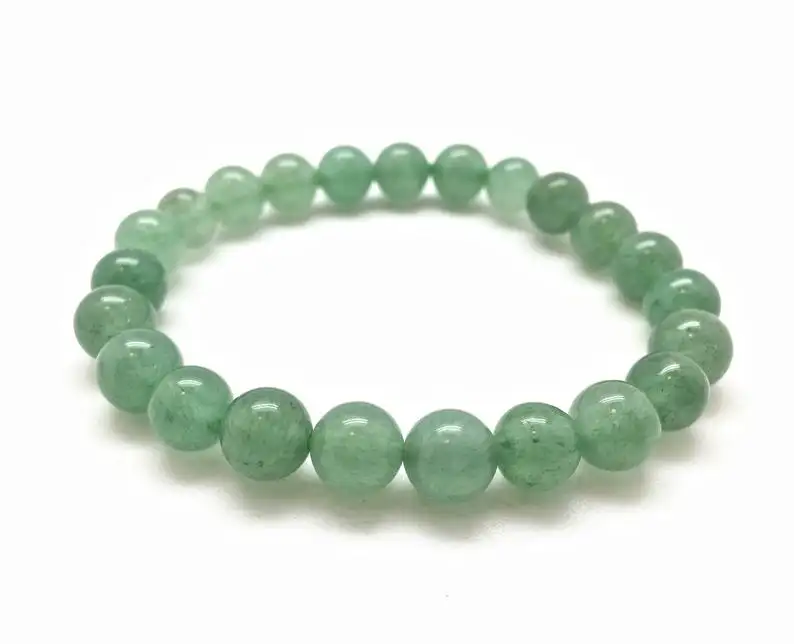 Aventurina verde redondo grano pulsera/brazalete Chakra piedra para utilizar como Chakra pulsera/pulsera de cristal pulsera de compra en línea de Moin ágata