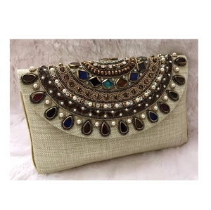 Indian Modern Bohemian Summer Embroidery Designer Handmade Beaded Messenger Bags <b>Light</b> Weight Large Capacity Women Evening Bags - Product Image 6