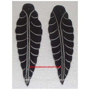 La mejor esteatita Natural de alta calidad, Color negro, quemador de incienso con forma de tallado de hojas personalizado para decoración del hogar y el templo - Product Image 1