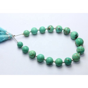 Perles Naturelles de Forme Ronde Turquoise Arizona 7x11mm Lisse - Product Image 2