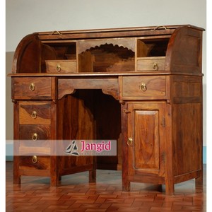 Indio sheesham persiana de madera tallada Puerta de mesa de estudio de diseño - Product Image 3