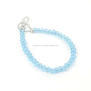 Belle bonne Qualité 38 Pièces Bleu Ciel Topaze Perles À Facettes En Verre 3mm pierres précieuses 3.13 pouces longueur 7.65 cts perles