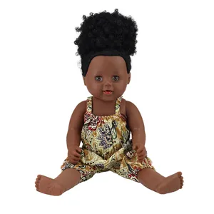 Boneka Mainan Hitam 18 Inci 45CM, Boneka Bayi Hitam Afro Rambut