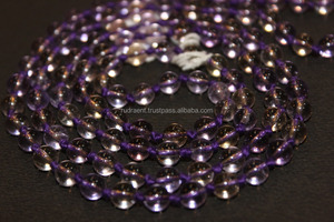 Collier Mala Yoga Chakra en améthyste naturelle, 108 perles rondes, vente en gros - Product Image 5